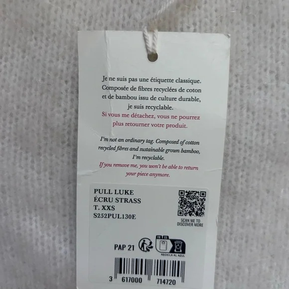 NWT Sezane Luke Jumper Ecru - Picture 4 of 5